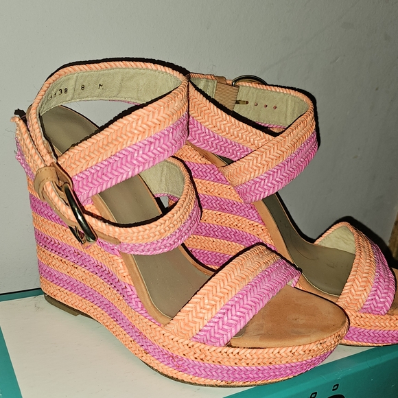Colorful Woven Wedge Sandals - Picture 1 of 4